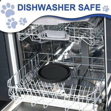 Силіконовий килимок для годування домашніх тварин Arespark, неслизький, водонепроникний, з піднятими бортиками, запобігає розливу, круглий, для собак, котів, цуценят, кошенят, 15,2 x 6, чорний