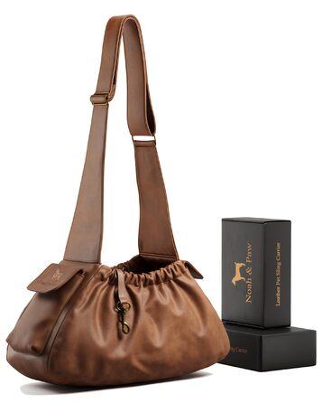 Сумочка для собак Noah & Paw до 10 кг, з регульованим ремінцем, м'яким хутром, подвійним замком безпеки, з веганської шкіри