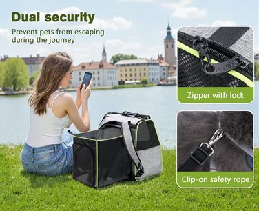 Плед-рюкзак для кота Pecute з сіткою, переноска для тварин, рюкзак для вигулу собак до 6 кг (сірий, розширюваний)