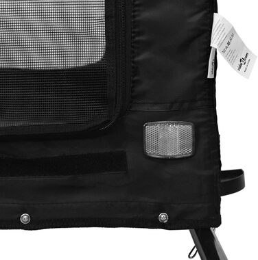 Причіп для велосипеда, переноска для собак, чорний, Oxford-тканина та метал, 94003