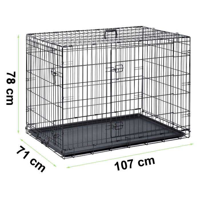 Металева клітка для великих собак GLOBANI, 71 x 107 x 78 см
