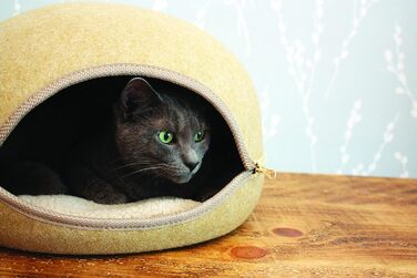 Лежак для котів Happypet Oslo Pod, пісочний, преміум