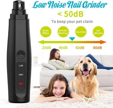 Електричний триммер для нігтів Happyyami для собак та котів - безпечний та зручний, з алмазним насадком