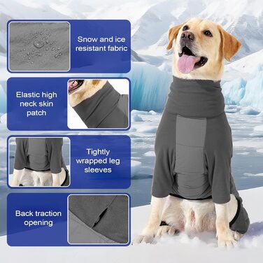 Зимовий теплий одяг для собак – куртка з коміром для цуценят та великих собак | Зручний зимовий костюм для прогулянок, кемпінгу, походів