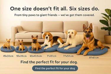 Подушка для собак та котів Flamingo Firenze - овальна, сіра, 65 x 43,5 см