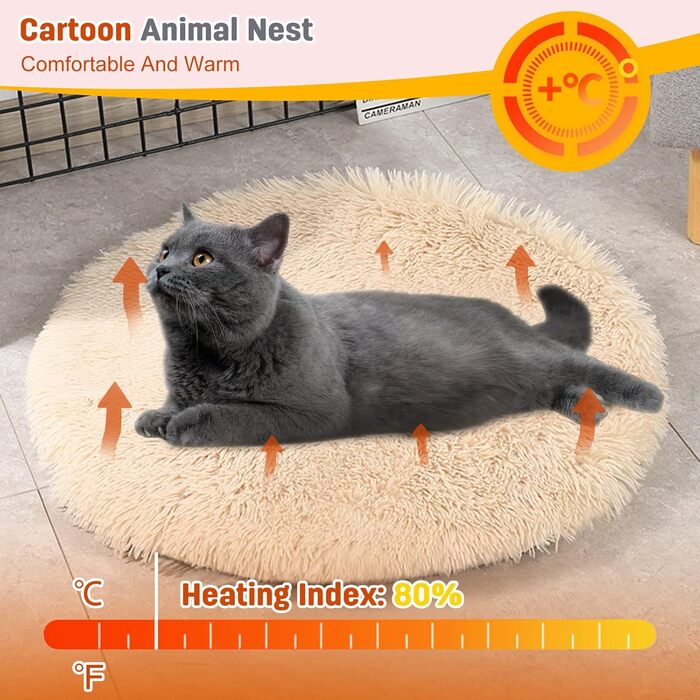 PETCUTE М'яке ліжко для собак, великих та середніх порід, 40x40 см, персиковий колір. Зручне, тепле, з антиковзною основою, легко миється.