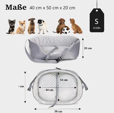 Автокрісло для собак KING DOG до 8 кг, сіре, 50x40 см. Зручна переноска з кріпленням на ремінь безпеки та м'яким килимком. Фолдне, миється. Підходить для SUV та легкових автомобілів.
