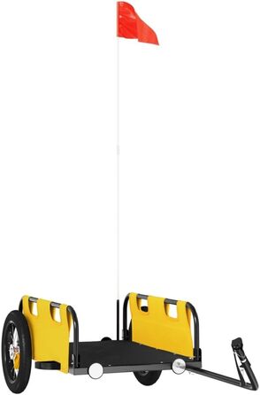 Причіп для собак, причіп-транспортер для домашніх тварин, велосипедний причіп, жовтий, Oxford, для покупок, відпочинку, велопоїздок