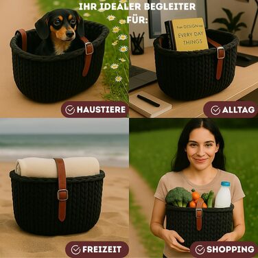 Фahrradkorb vorne - стильний велосипедний кошик на кермо, сумка для велосипеда - ідеально для покупок, маленьких собак до 8 кг - велосипедна сумка на кермо, кошик для собак на велосипеді - велосипедна сумка