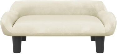 М'яке ліжко для собак та котів з велюру, 70x40x24 см, кремовий колір