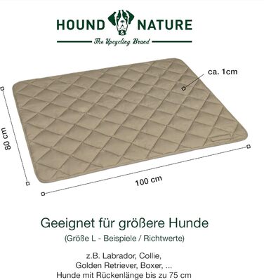 HOUND & NATURE екологічний лежак для собак Davos, м'який та зручний мат для великих собак, гігієнічний, міцний, легко прати, 100x80 см, тауп