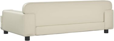 Крісло-ліжко для собак та котів з екошкіри, 90x53x30 см, кремовий колір