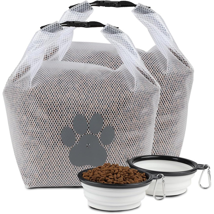 Сумка для зберігання корму для тварин, 2 шт., складна, BPA-free, харчова, прозора - для подорожей, кемпінгу, перевезення корму