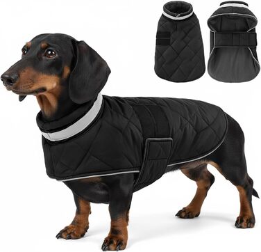 Зимова куртка для собак середнього розміру Asenku, флісова, водовідштовхувальна, з отвором для шлейки, зелена (M, чорний)