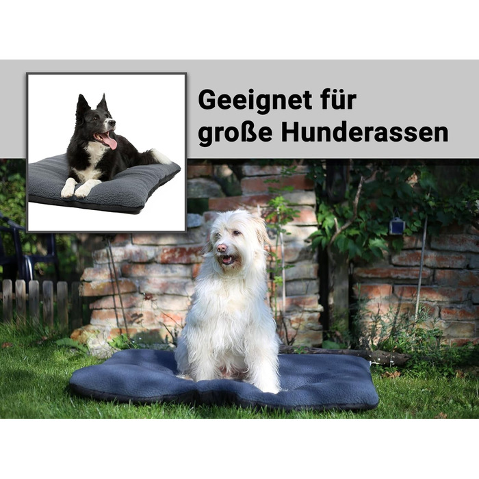 Зручне ліжко для собак та котів Zollner, сіре - 90x67x8 см, з антиковзким покриттям, можна прати до 30°C