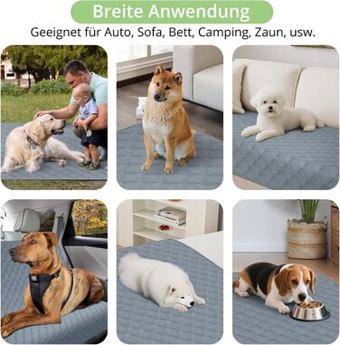 Водонепроникний коврик для собак, 137x208 см. Міцний килимок для тварин, антиковзаюча, багаторазова, можна прати в пральній машині. Захист для дивану, ліжка, автокрісла. Темно-сірий колір.