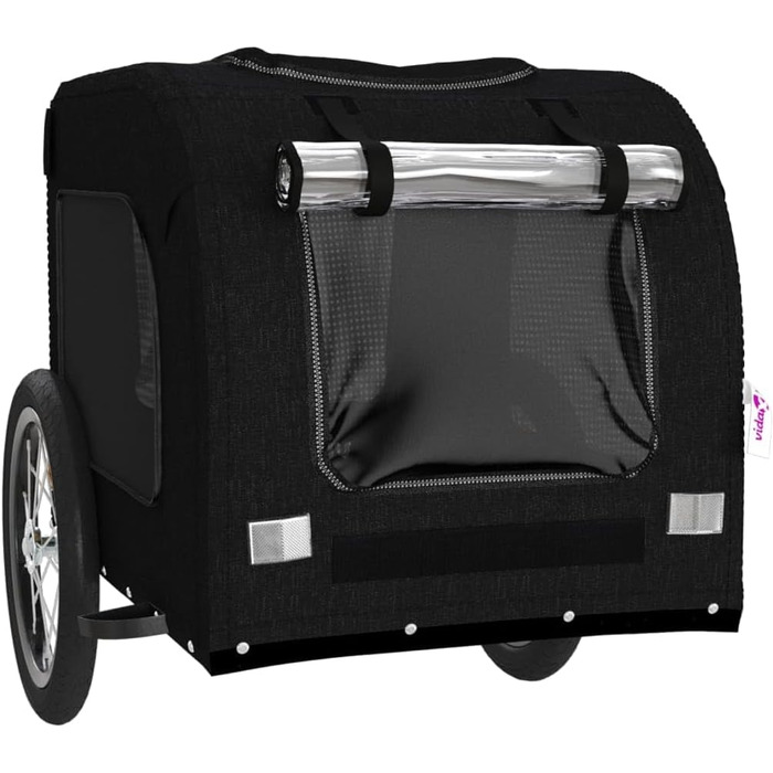 Причіп для велосипеда для собак, чорний, Oxford-Gewebe та метал, LH53839