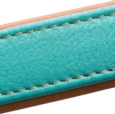 Шкіряне нашийник для собак Fun Line - великий, середній та маленький розмір - м'який та міцний (M, 28-36 см, Турквіз-Коричневий)