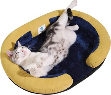 Ортопедичне ліжко для собак PETCUTE великих порід, зручне собаче ліжко з неслизьким дном та знімним, пральним чохлом, антистресовий кошик для собак середніх порід, колір: темно-синій