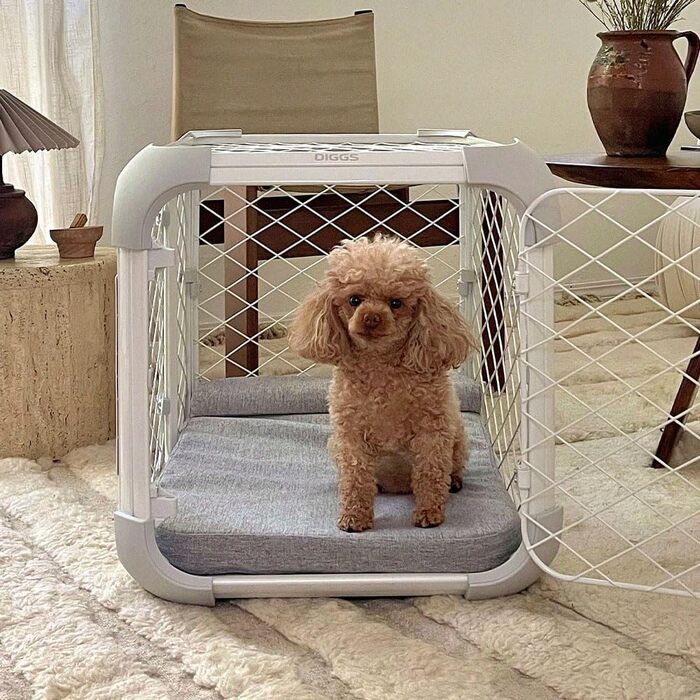 Лежанка для собак Diggs Bolstr, сіра, з водонепроникним покриттям та зручною підголівником (M)