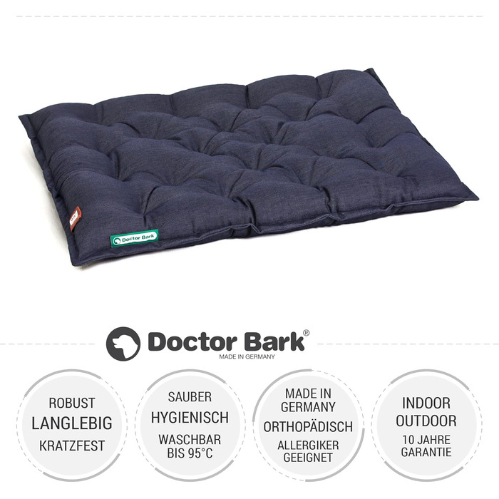 Ортопедичне собаче ліжко Doctor Bark Urban - для середніх собак, 90x70 см, Königsblau (XL)
