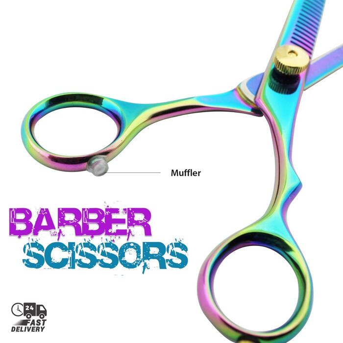 Професійний набір перукарських ножиць – 14 см, ножиці для стрижки волосся, ножиці для проріджування, ножиці для текстурування з регульованим болтом, багатокольорові, гострі перукарські ножиці