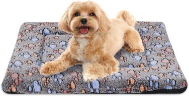 Ортопедичне ліжко для собак BVAGSS, миється, плюшеве, тепле, для собак маленьких, середніх та великих порід, XH083 (100x80 см, Колір: Кофе з лапками)