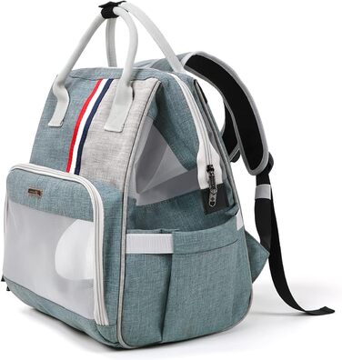 Рюкзак для кота та маленьких собак Galatée, дихаючий, зручний, для подорожей, походів, кемпінгу (світло-сірий)