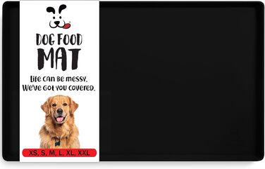 Підкладка під миску для собак DogBuddy, чорна, водонепроникна, силіконова, з високими бортиками (48 x 30,5 см)