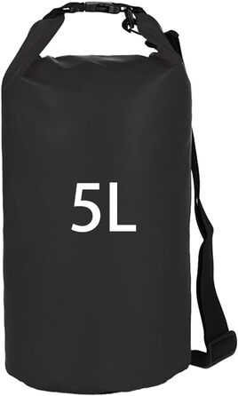 Велика переносна сумка для тварин, водонепроникна, з плечовим ременем, для кемпінгу та походів, чорна (5 л)