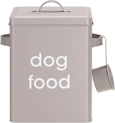 Контейнер для корму собак у вінтажному стилі з мірним стаканом та герметичними кришками