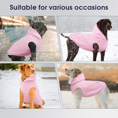 Теплий флісовий світшот-худі IECOii для великих собак, рожевий, 4XL. Комфортний пуловер з капюшоном для холодних днів, підходить для доберманів та інших великих порід.