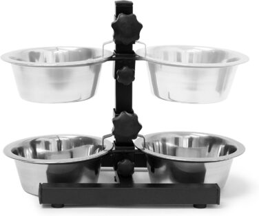Комплект для собак Relaxdays Home Sweet Hund Deluxe L: лежак-стілець, будка, чорний, з подвійною регульованою мискою, фідер