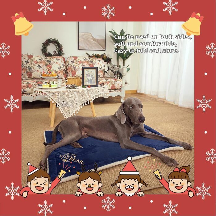 Килимок для собак Vivi Bear 110 x 70 см, килимок для тварин, машинного прання, для собак та котів, блакитний