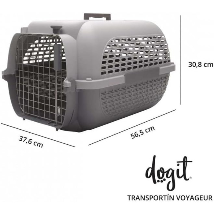 Транспортний бокс для собак Dogit Voyageur Modell 200, середній, сірий (56 x 38 x 30 см)