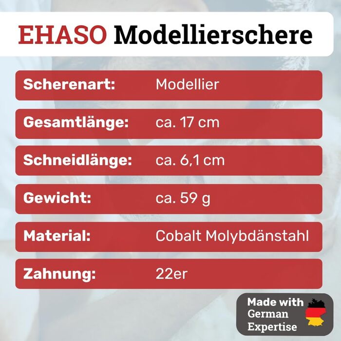 Професійна ножиця для грумінгу собак EHASO 22 зубчики, 17 см, чорний титан