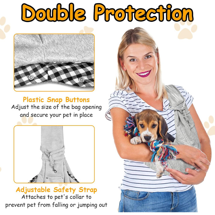 Сумка-переноска для собак, сіра переноска для середніх собак, маленьких собак та котів, переноска для цуценят з пряжкою, двостороння переноска для прогулянок на відкритому повітрі, подорожей, покупок