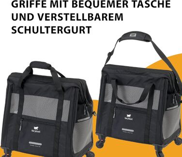 Переносна переноска для собак та котів Ferplast Voyager Trolley, 15 кг, 46x26x48 см, білий/чорний колір