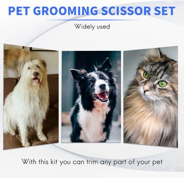 Набір для догляду за шерстю собак: ножиці для розрідження та гребінець для собак та котів