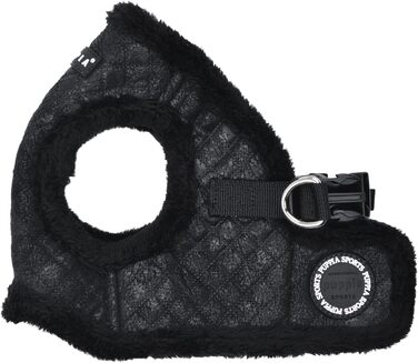 Пупа Шлейка для собак Дуглас, тепла, зимова, у візерунку ромбіків для малих та середніх собак, розмір XL (Чорний, Medium)