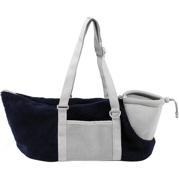 SIQITECH Сумка-переноска для собак та котів, тепла зимова, регульований ремінь, дихаюча, для подорожей, до 4 кг (Темно-синій)