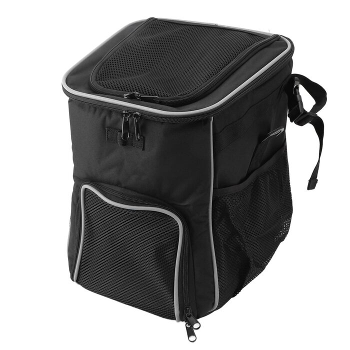 Корзина для собак, переноска для тварин, чорна. Містка переноска для домашніх улюбленців з поліестеру, легко миється, для подорожей на відкритому повітрі