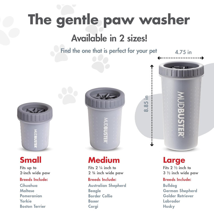 Очисник для лап собак Dexas MudBuster, великий, сірий