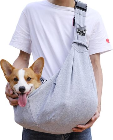 Сумка-переноска для собак Sertay, регульована, реверсивна, сірого кольору, для щоденних прогулянок та покупок