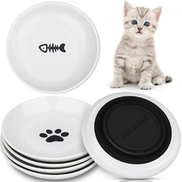 Набір мисок для котів Otauoaea з кераміки (6 шт.) з неслизьким дном, для полегшення втоми вусів, підходять для котів та собак