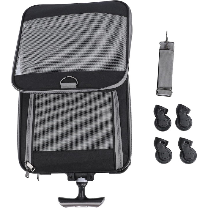 Транспортна переноска для котів та собак на колесах, складна, м'яка, з телескопічною ручкою. Ідеальна для подорожей, кемпінгу та активного відпочинку.