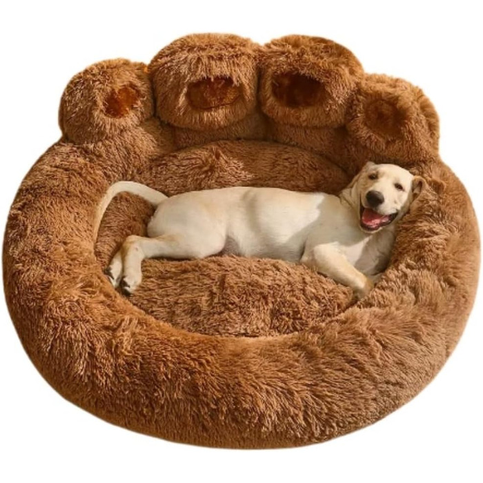 SWZEC Elegare Lidi - Велике лежанка для тварин у вигляді лап (S - 50 см, Коричневий)