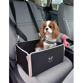 Транспортна переноска для собак UNITED PETS | Знімне миття інтер'єр | Чорно-рожевий | Складана | Універсальна для всіх авто | Переноска для тварин | Коробка для подорожей