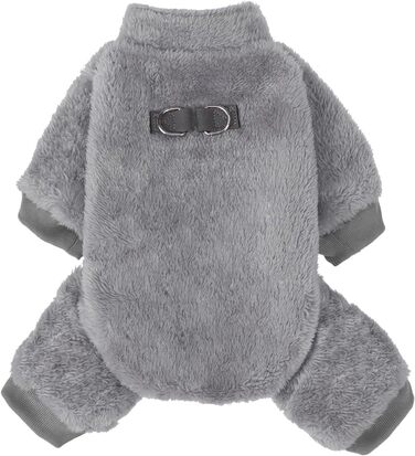 Піжама для собак, теплий зимовий светр з вельвету, для цуценят та маленьких/середніх тварин (собаки, коти), колір зелений (Large, сірий)