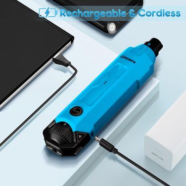 Шліфувальник кігтів для собак Gimars з 6 швидкостями, USB-зарядний, з LED-підсвічуванням, для домашніх тварин (блакитний)